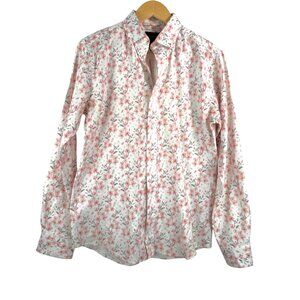 Grand Frank Stockholm floral botton down preppy dandy shirt office slim 90s sz S